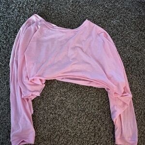 Pink Long Sleeve Crop Top URBAN OUTFITTERS